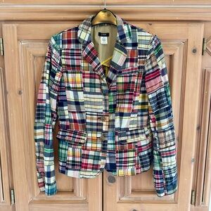 J. Crew Patchwork Madras Schoolboy Blazer - LIKE NEW